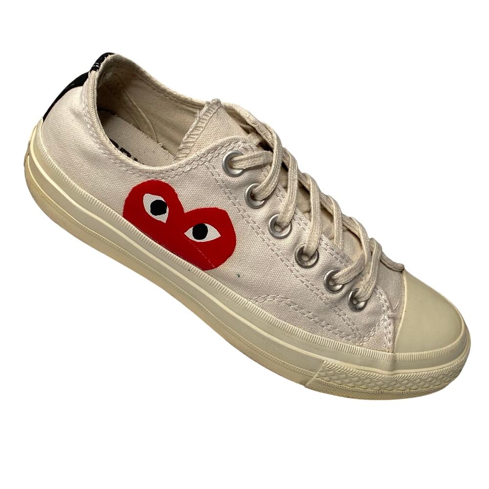 Converse x Comme des Garçons Play Chuck 70 Low Top Sneakers Sz 5.5 M 7.5 W White